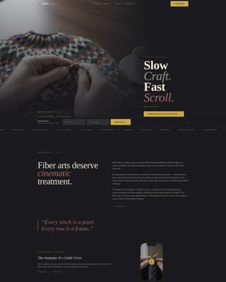 Stitch - Cinematic Knitting Landing Page Template