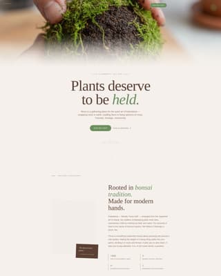 Moss - Serene Kokedama Landing Page Template