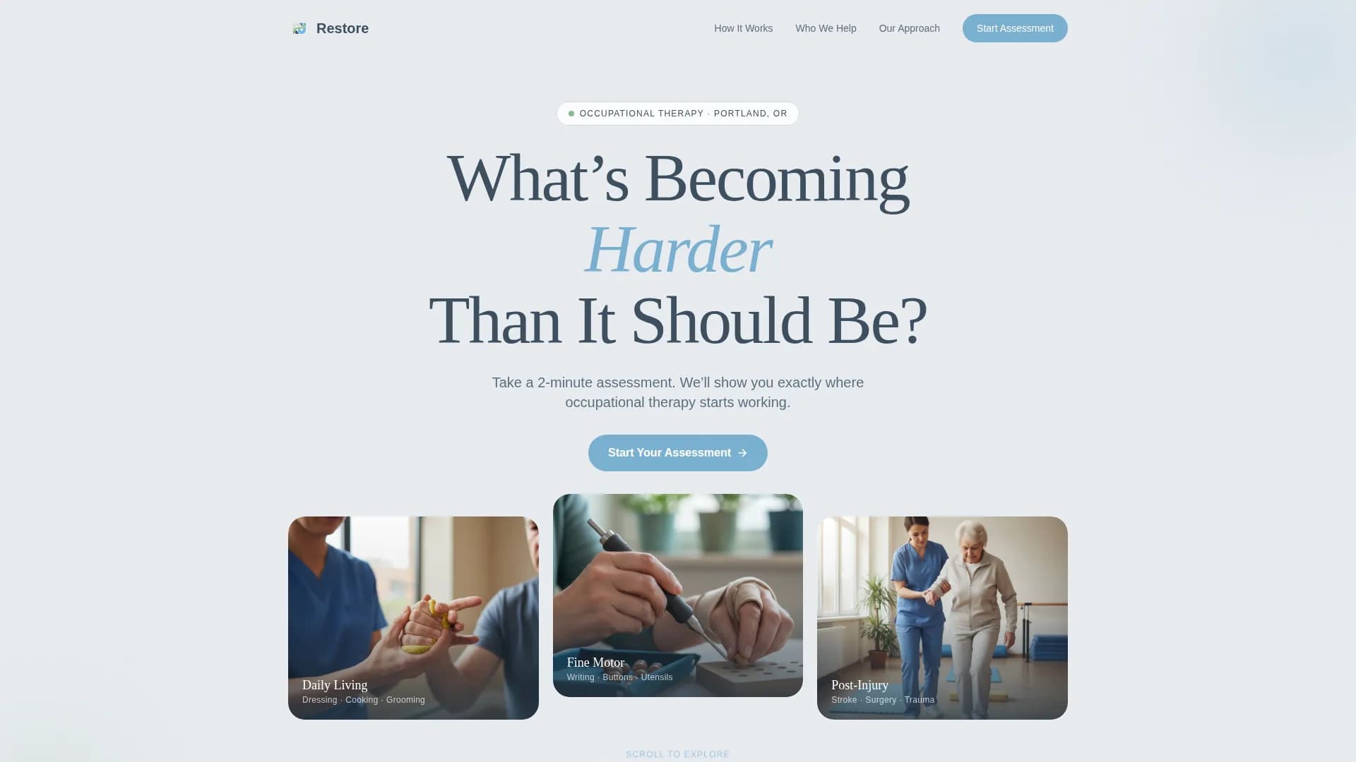 Occupational Therapist Booking Website Template