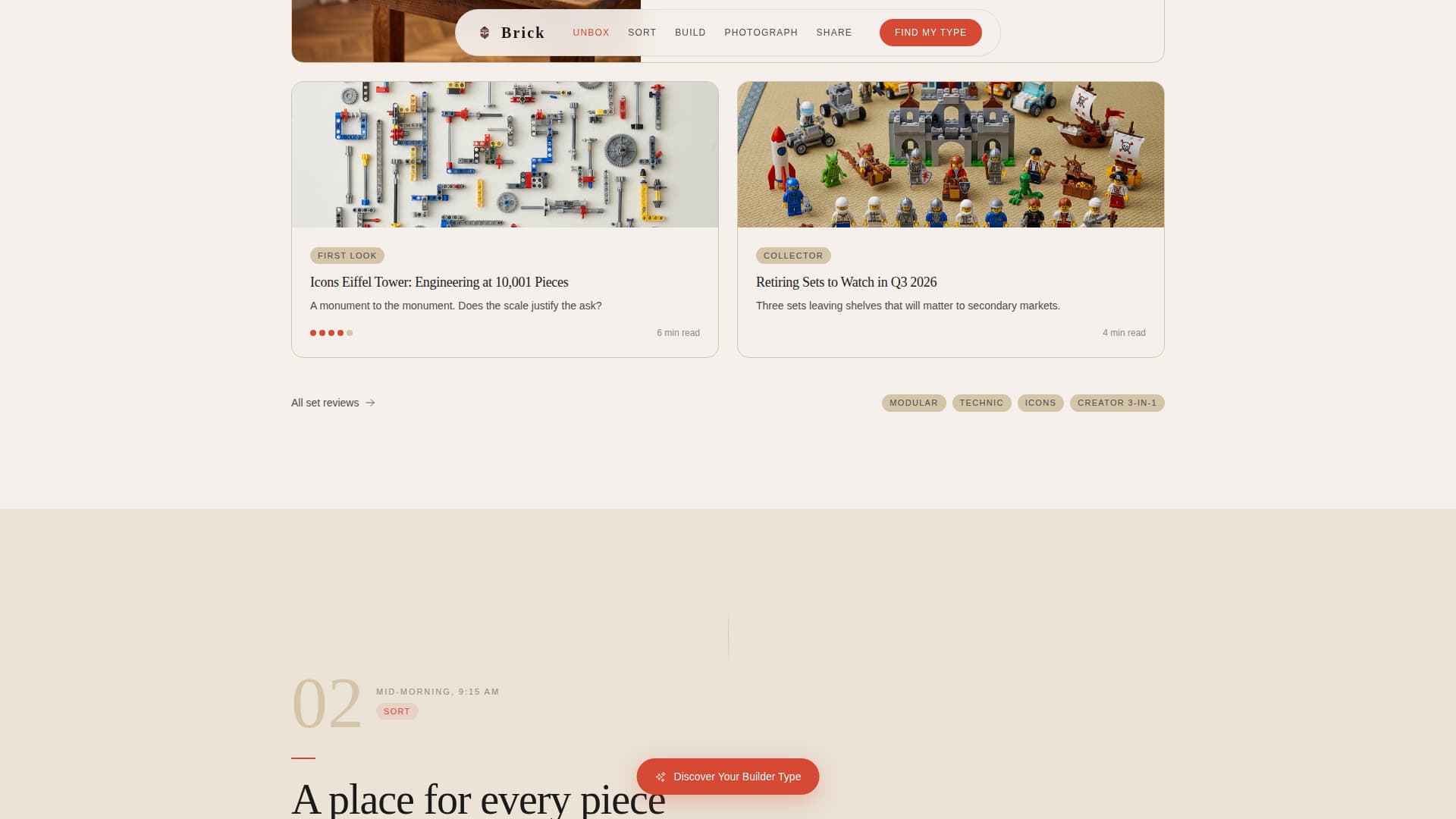 Brick - Curated Builder Landing Page Template