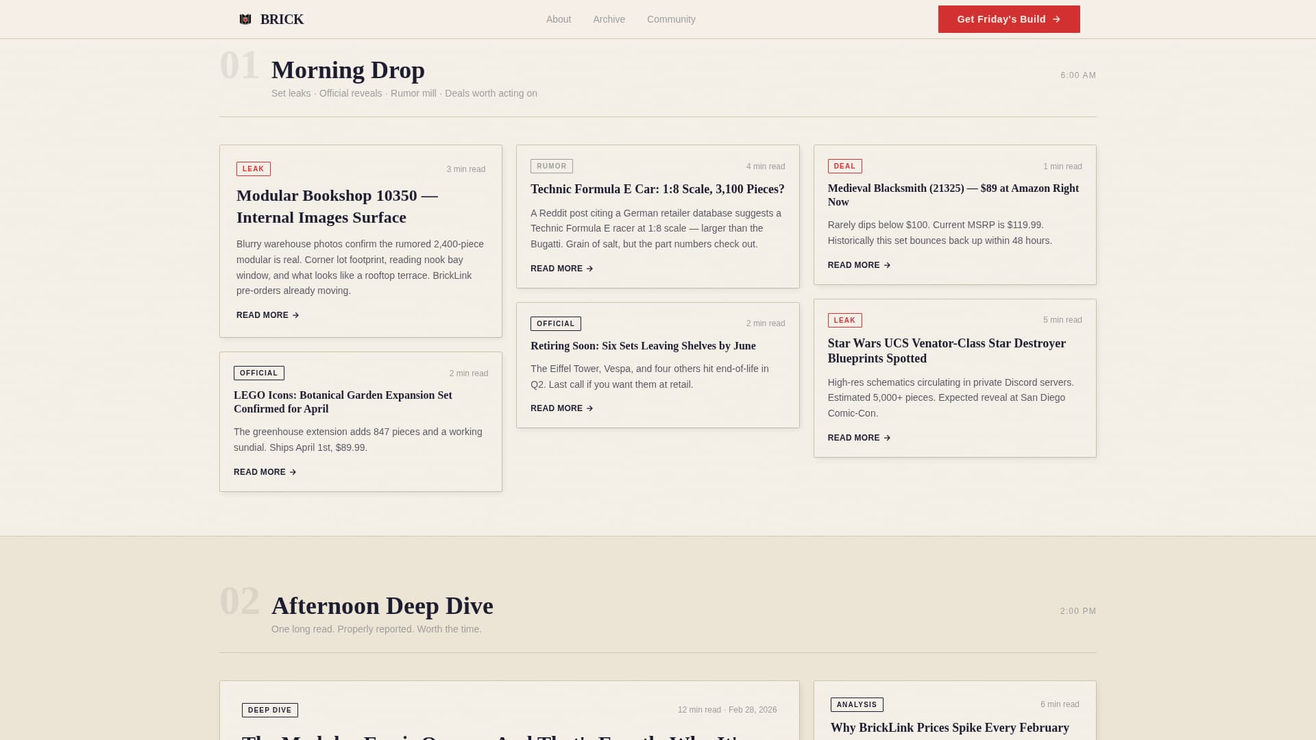 Brick - Bold Newsletter Landing Page Template