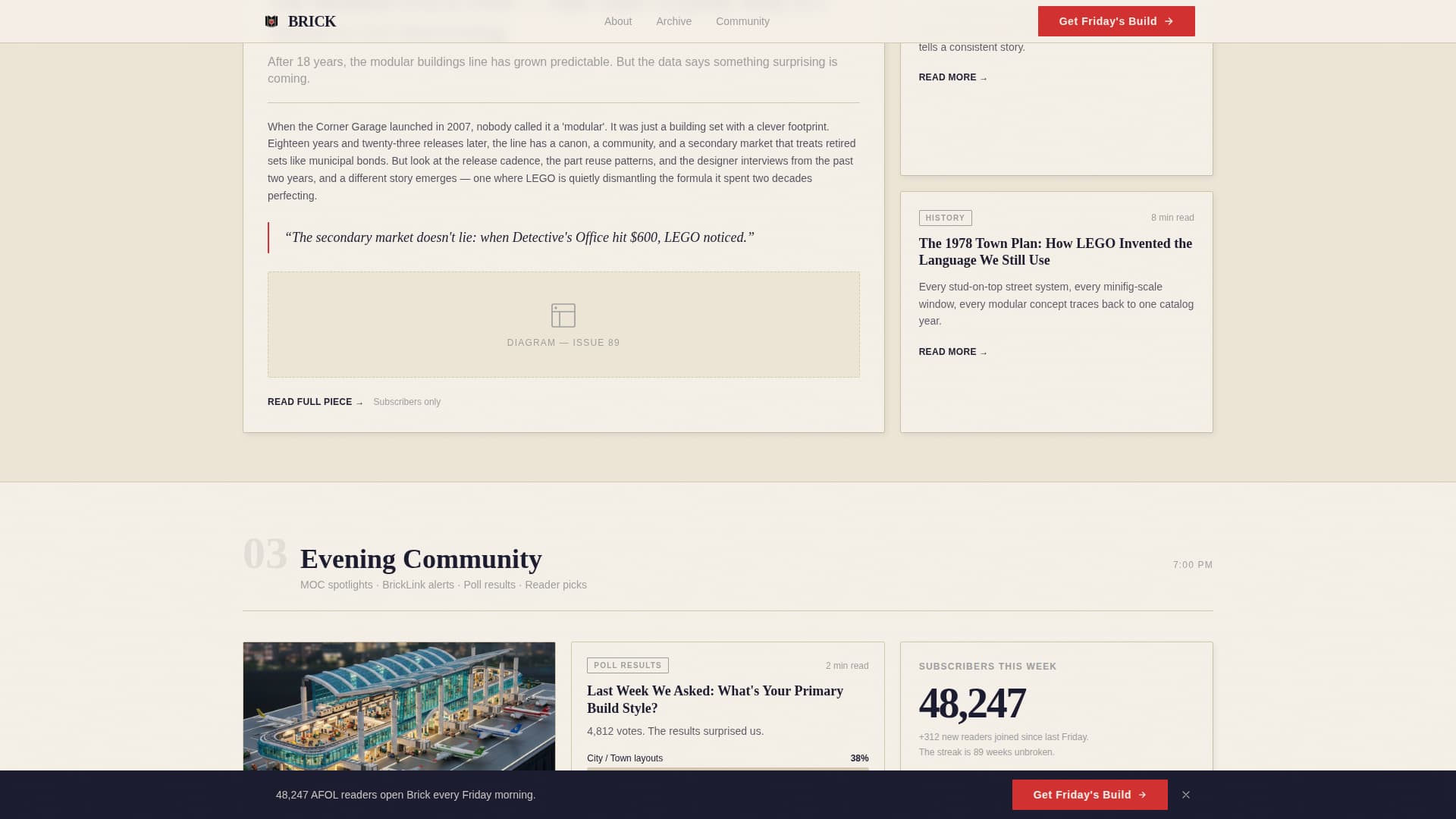 Brick - Bold Newsletter Landing Page Template