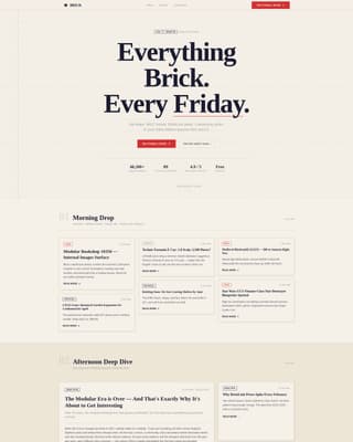 Brick - Bold Newsletter Landing Page Template