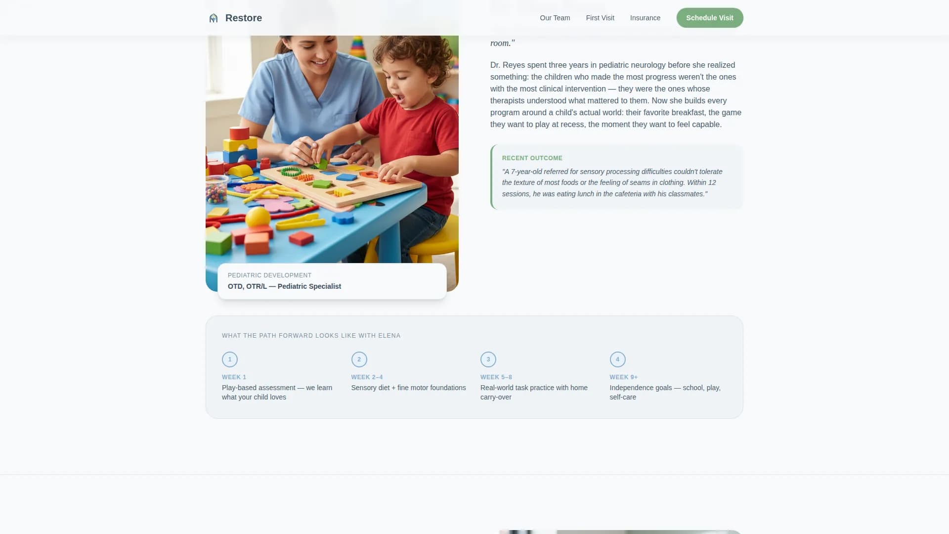 Restore - New Patient Landing Page Template