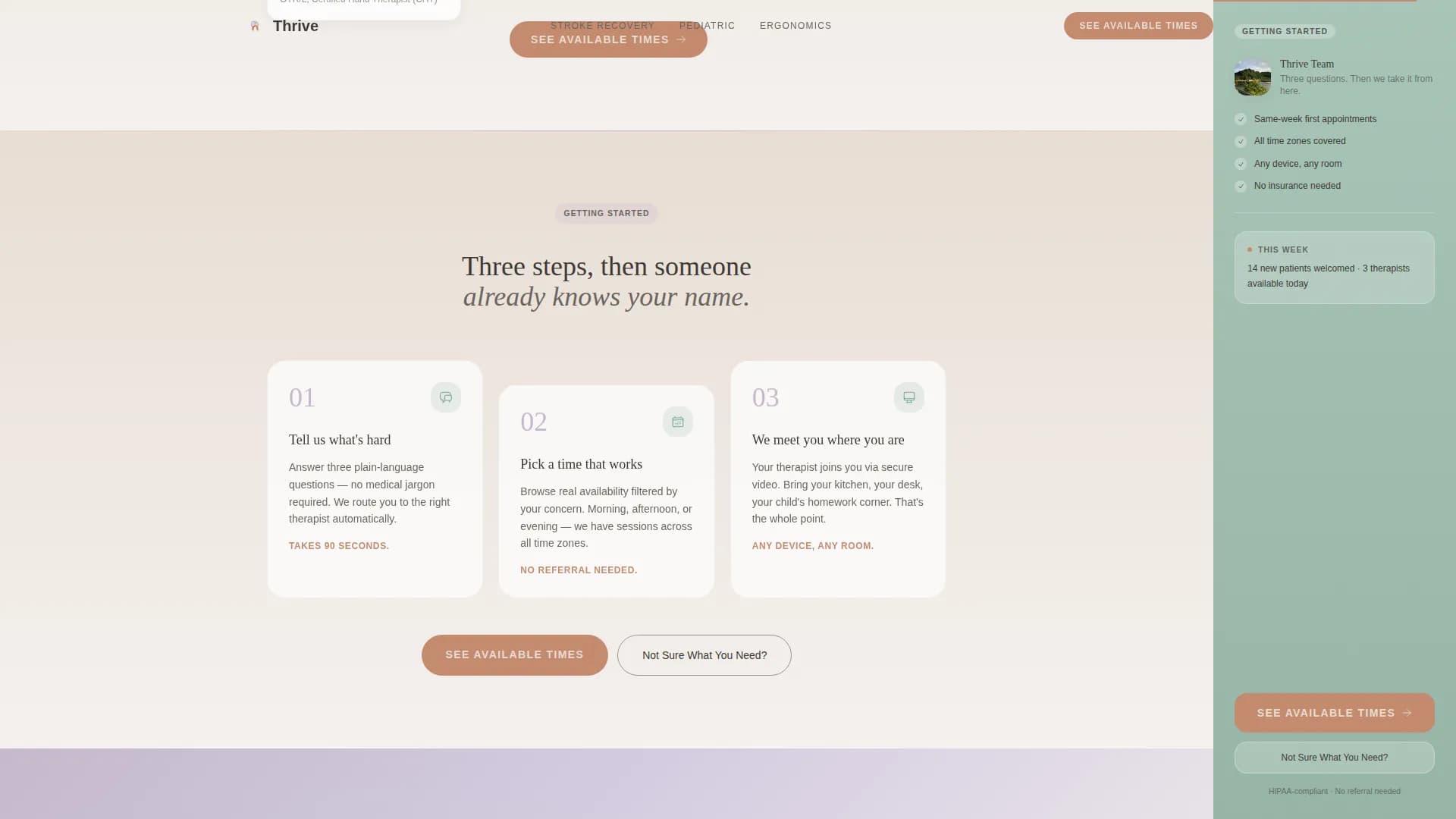 Occupational Therapist Specialist Booking Website Template