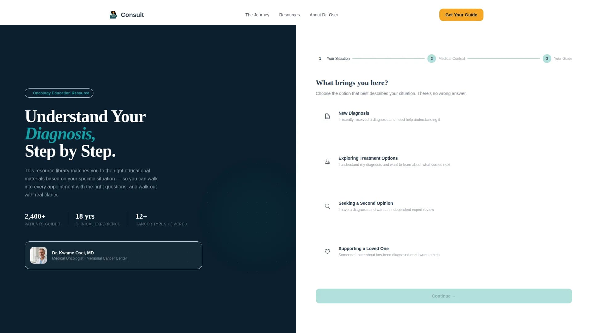 Oncology Clinic Website Template for Cancer Patients & Families