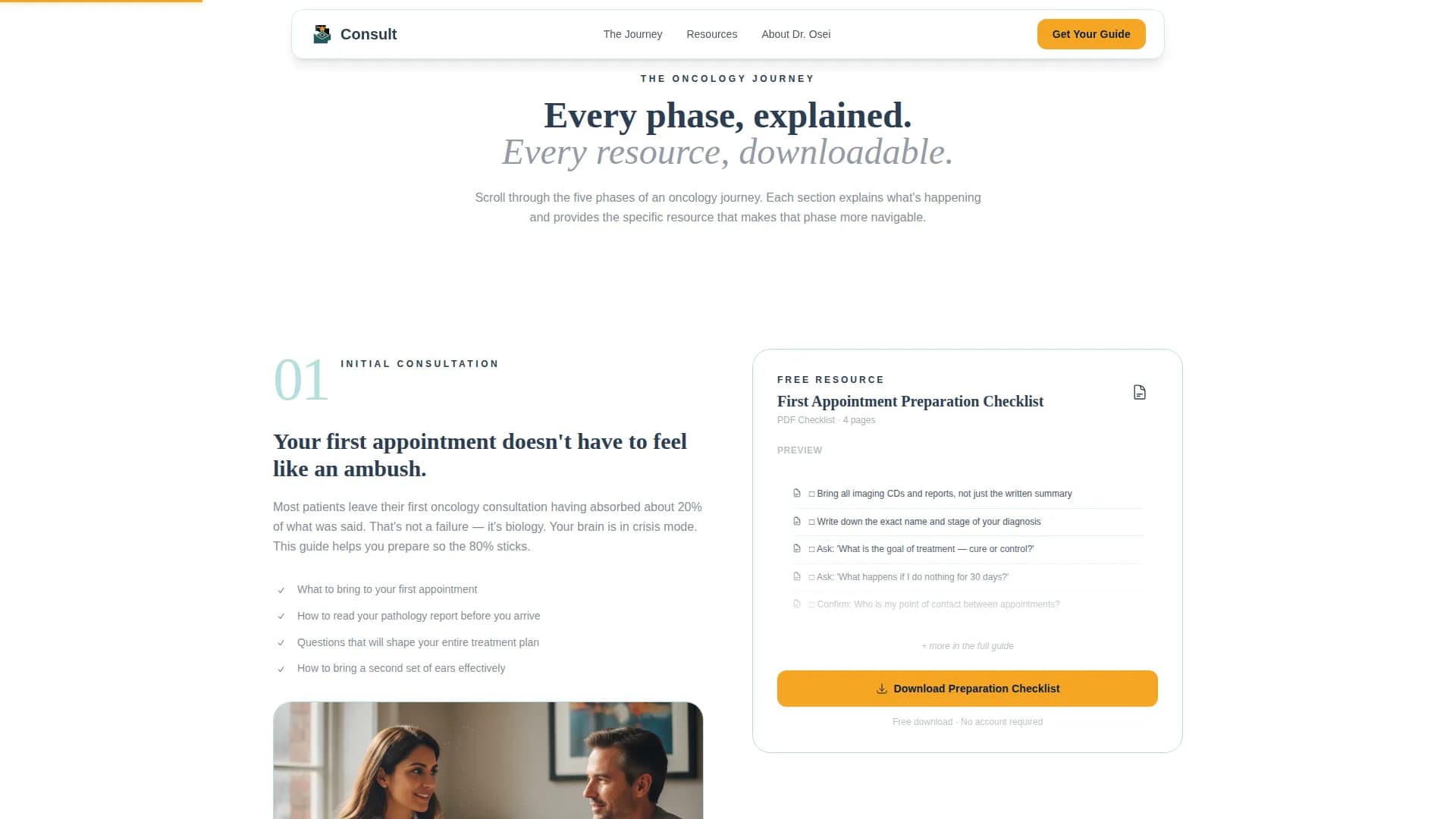 Oncology Clinic Website Template for Cancer Patients & Families