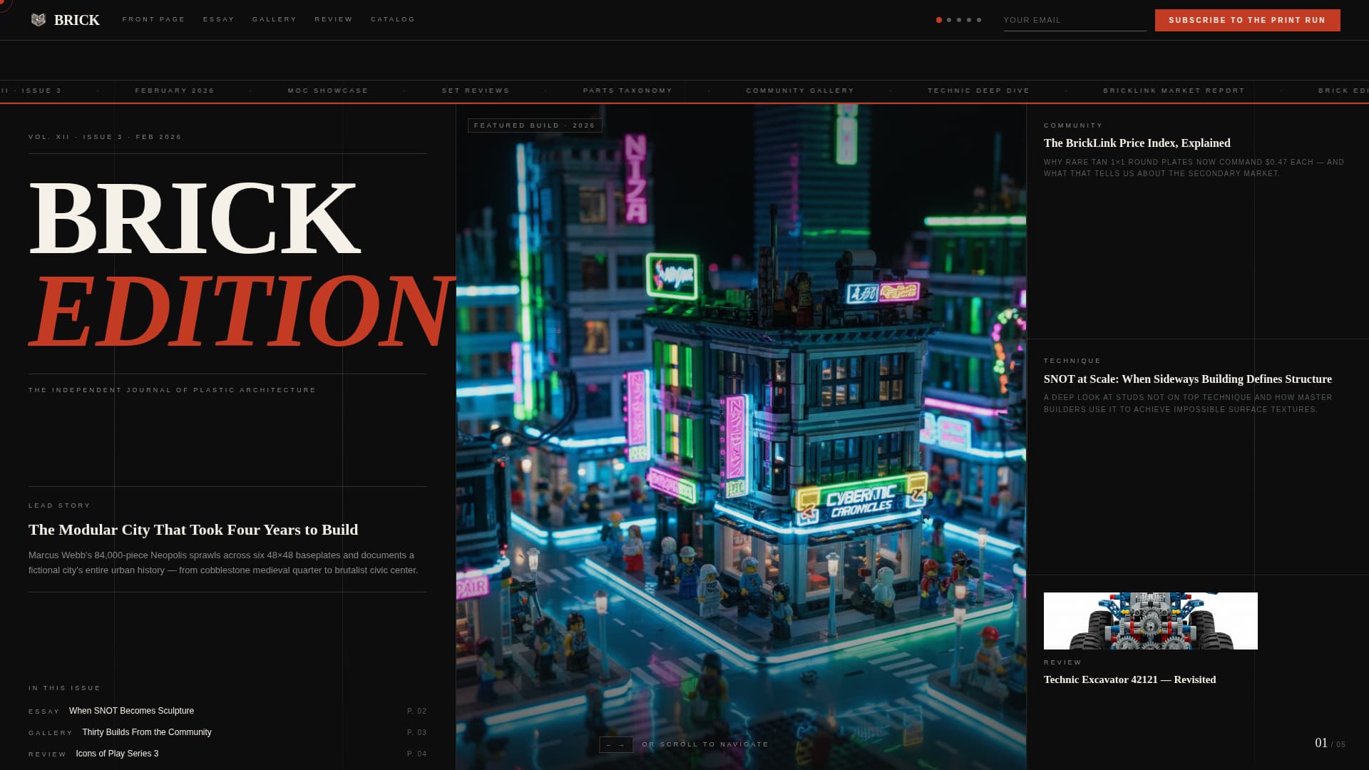 Brick - Editorial Lego Landing Page Template