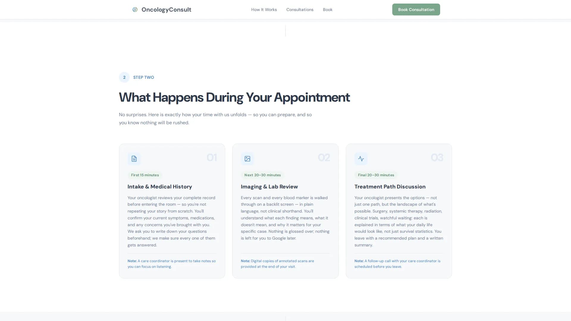 Oncologist Booking Website Template