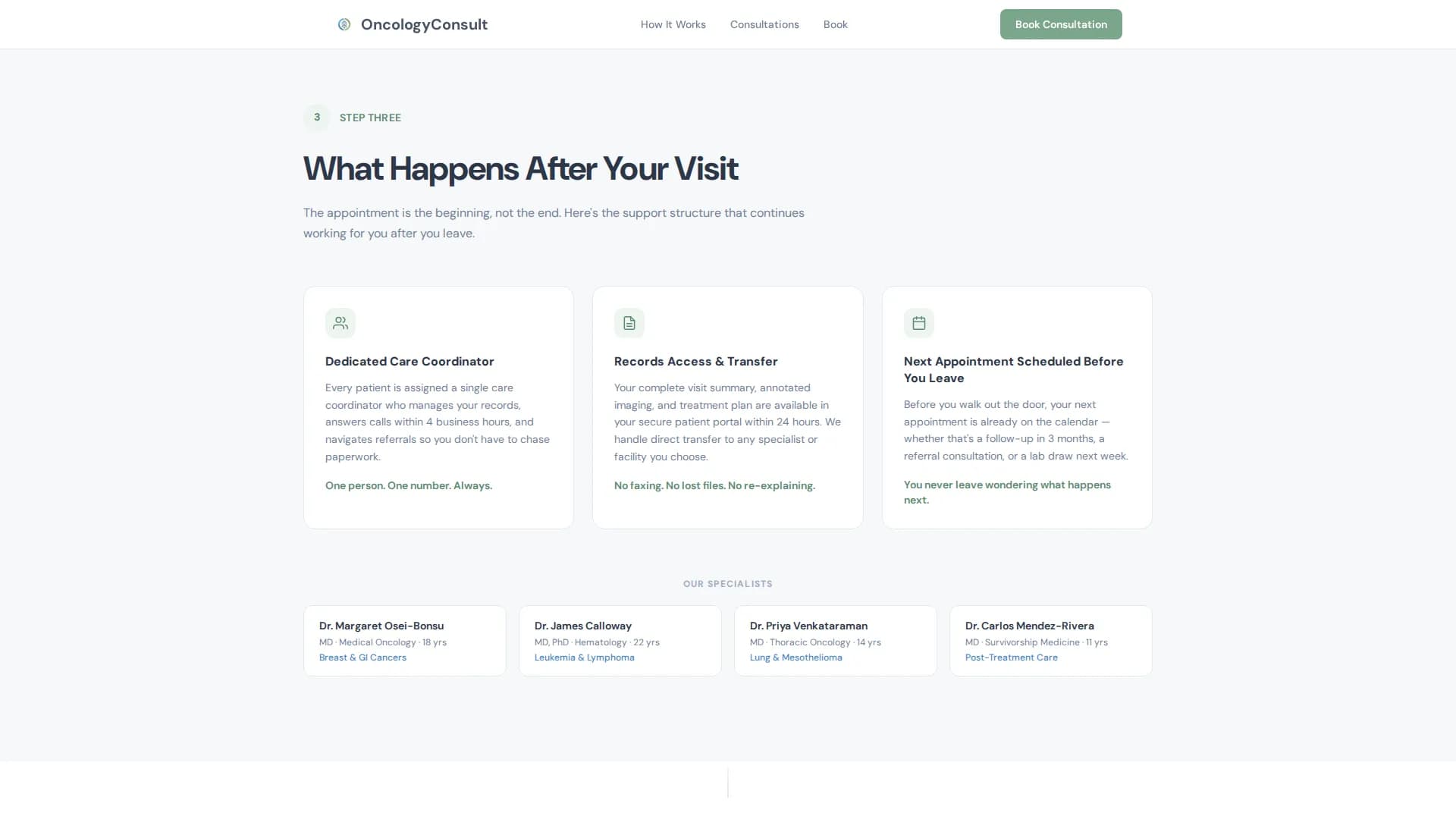 Oncologist Booking Website Template
