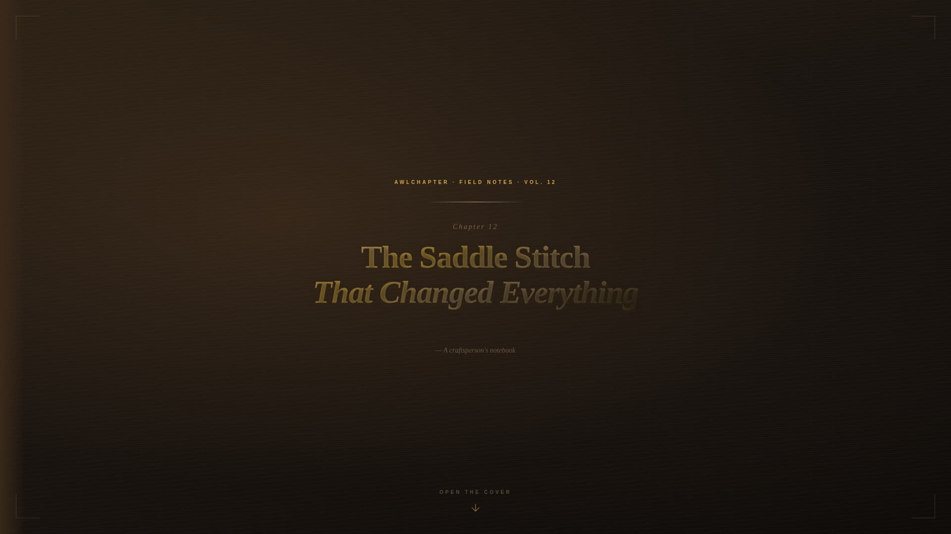 Awl - Cinematic Leatherworking Landing Page Template