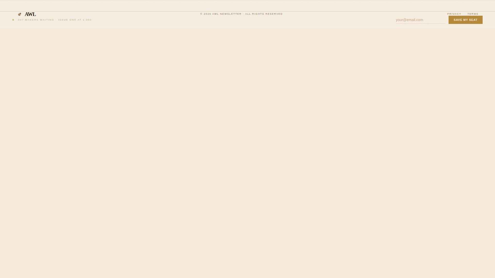 Awl - Artisan Leatherworking Landing Page Template