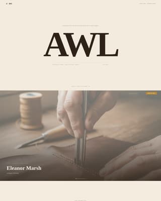 Awl - Artisan Leatherworking Landing Page Template