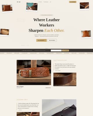 Awl — Premium Leather Crafting Landing Page Template