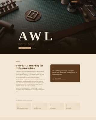Awl - Compelling Leatherworking Landing Page Template