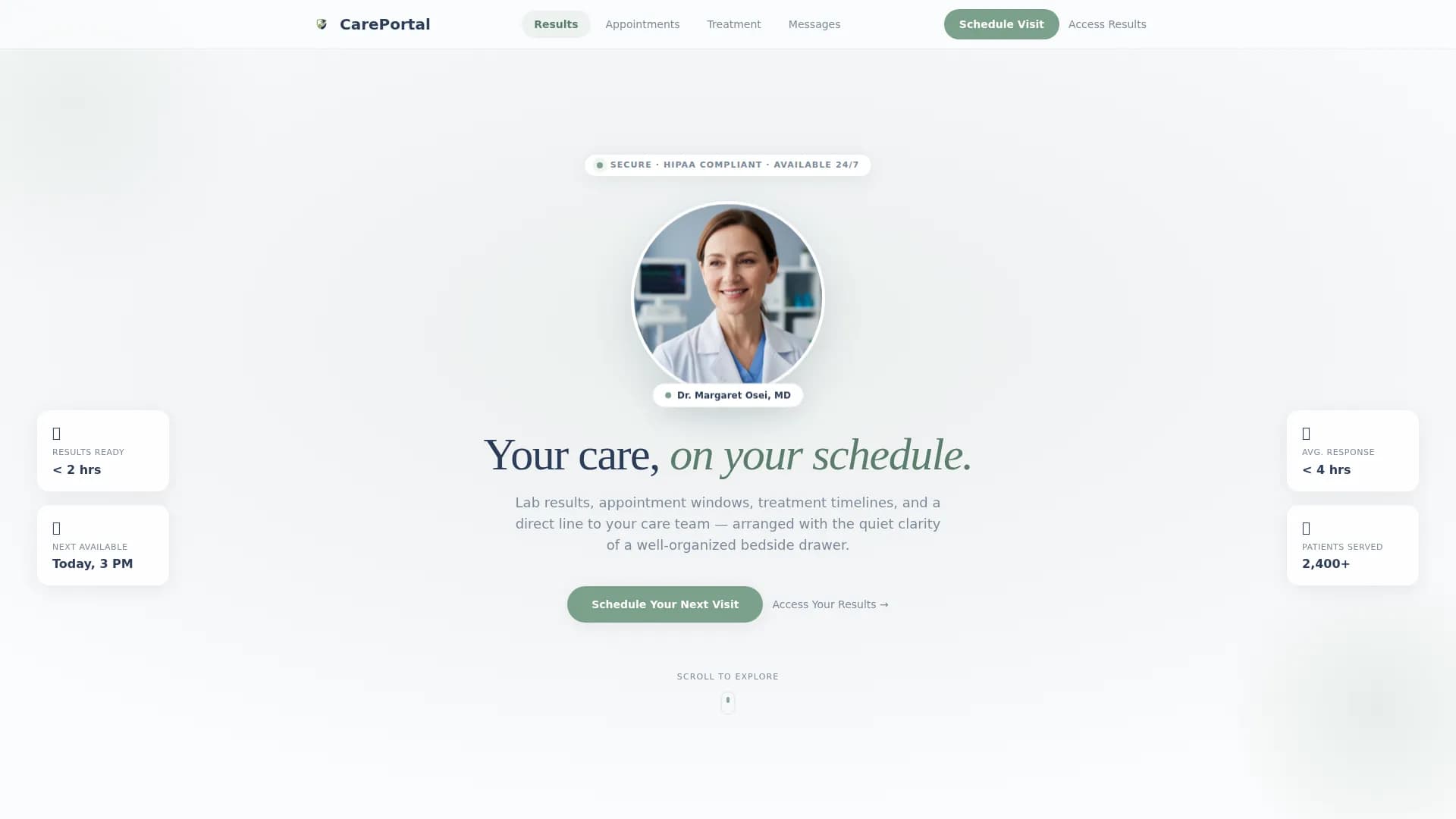 Oncologist Booking Website Template