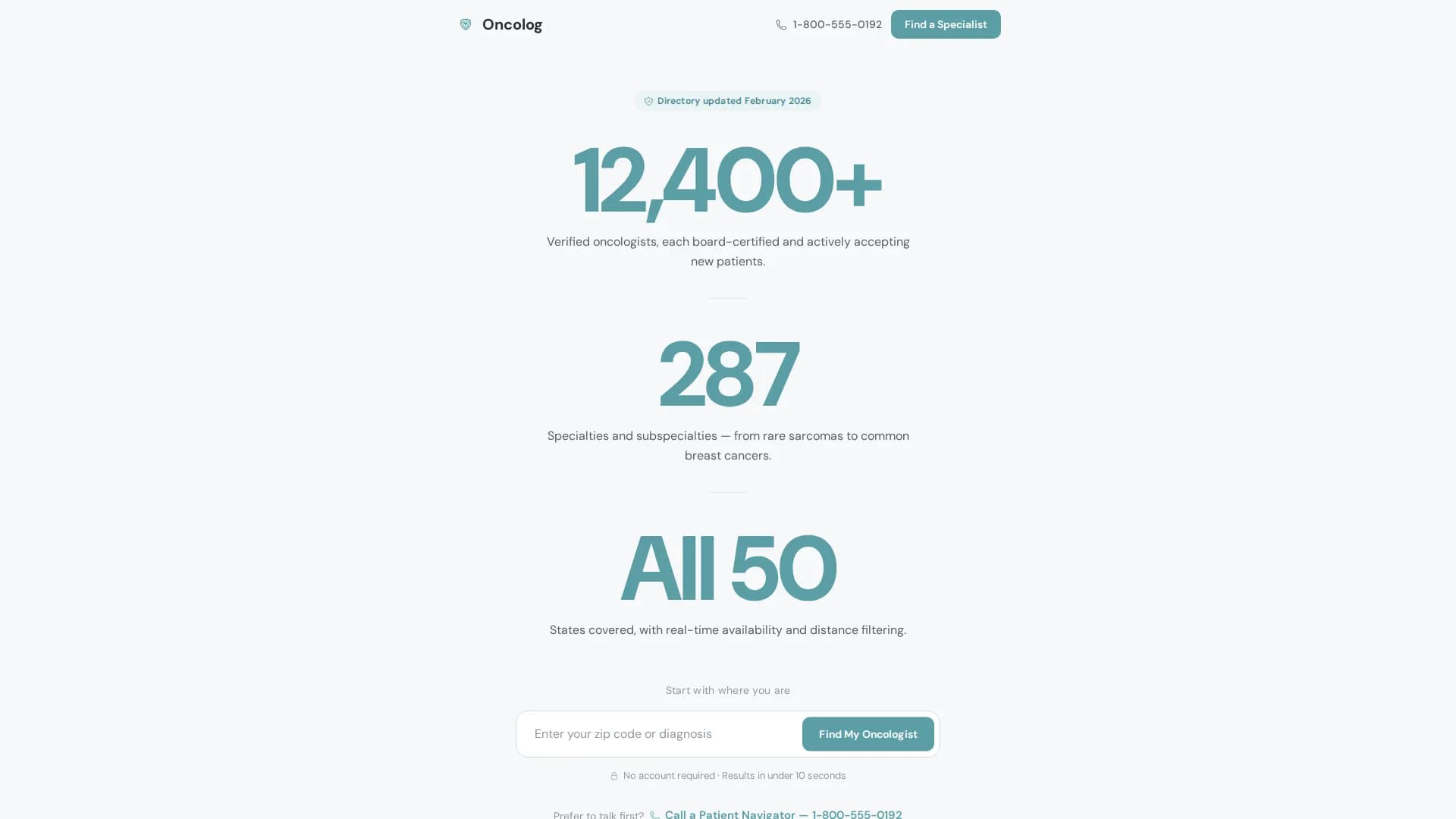 Oncologist Directory Website Template