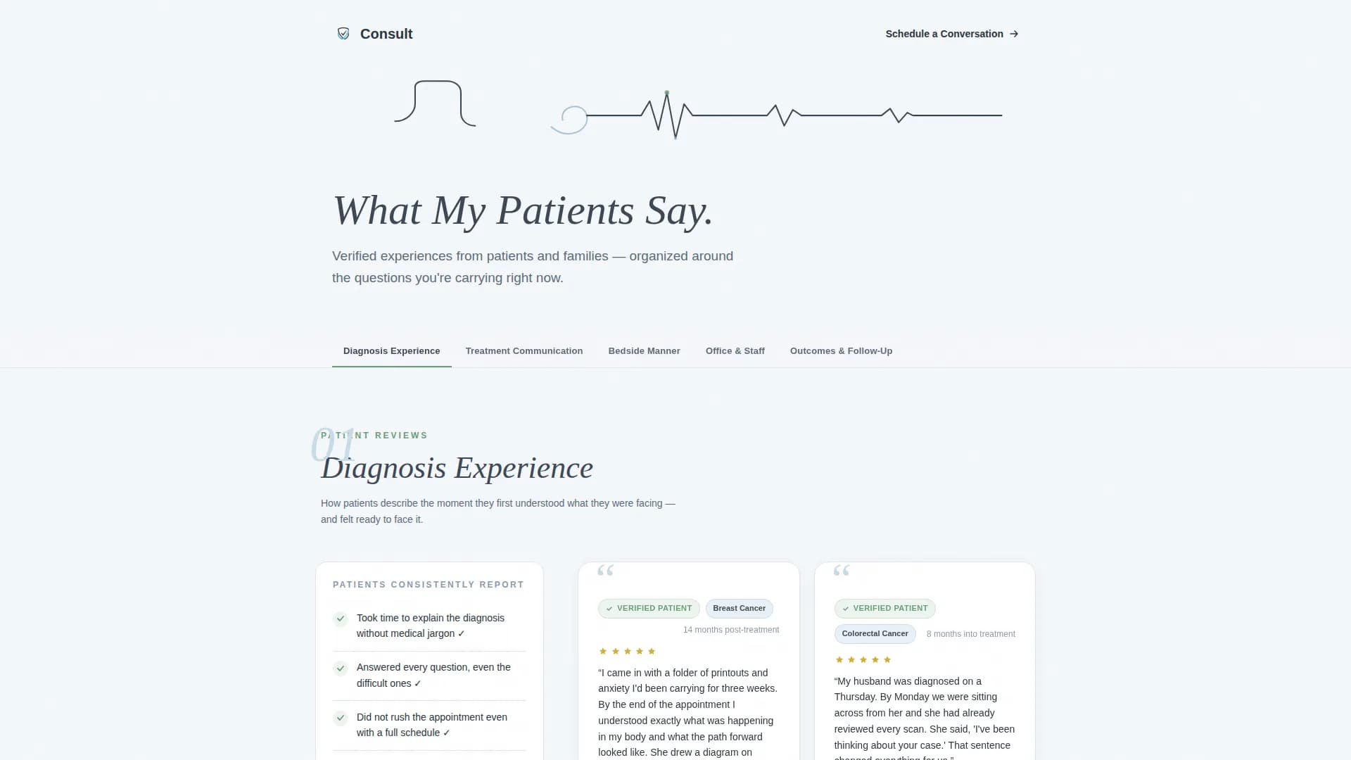 Oncologist Specialist Reviews Website Template