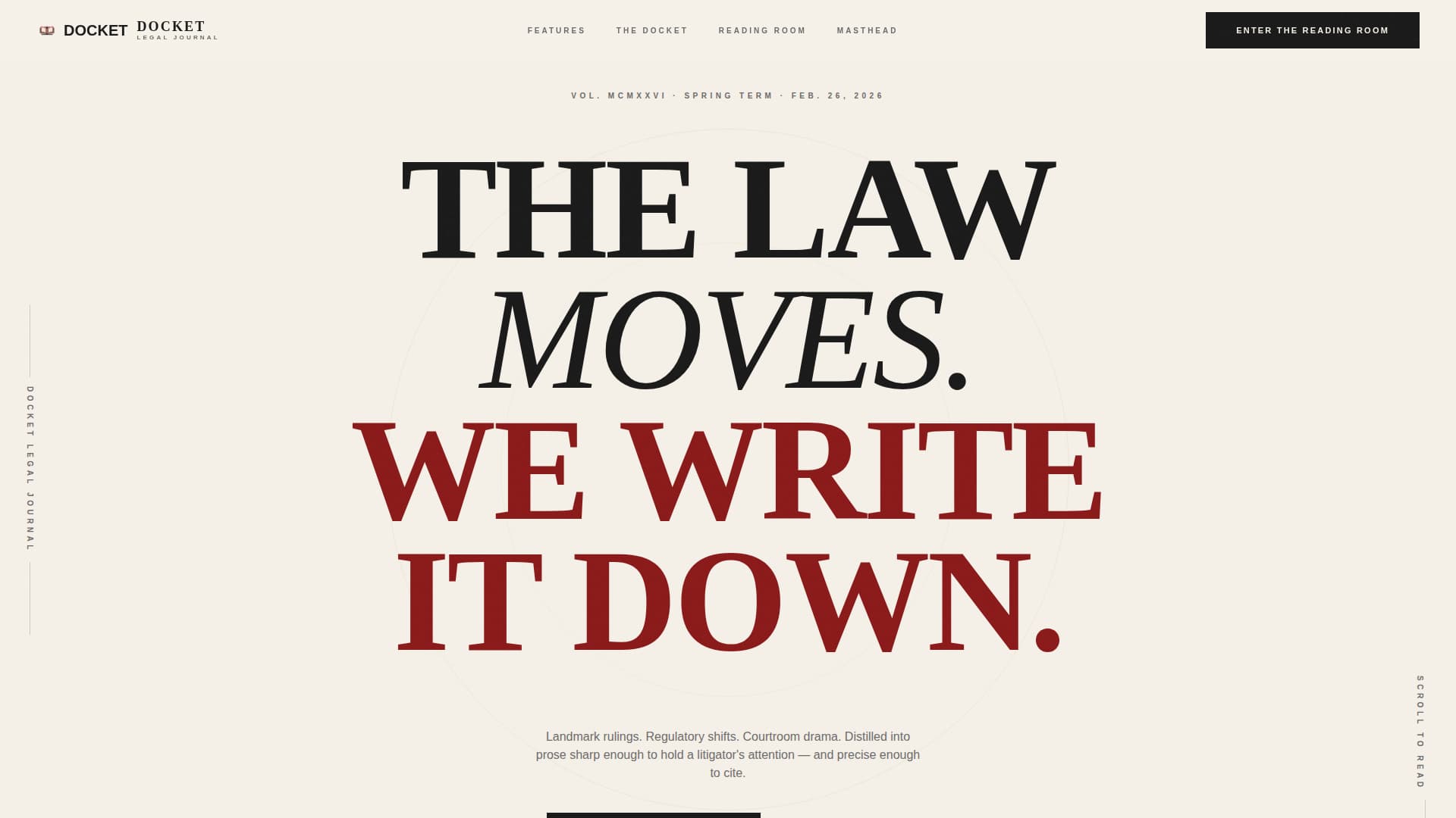 Docket - Authoritative Legal Landing Page Template