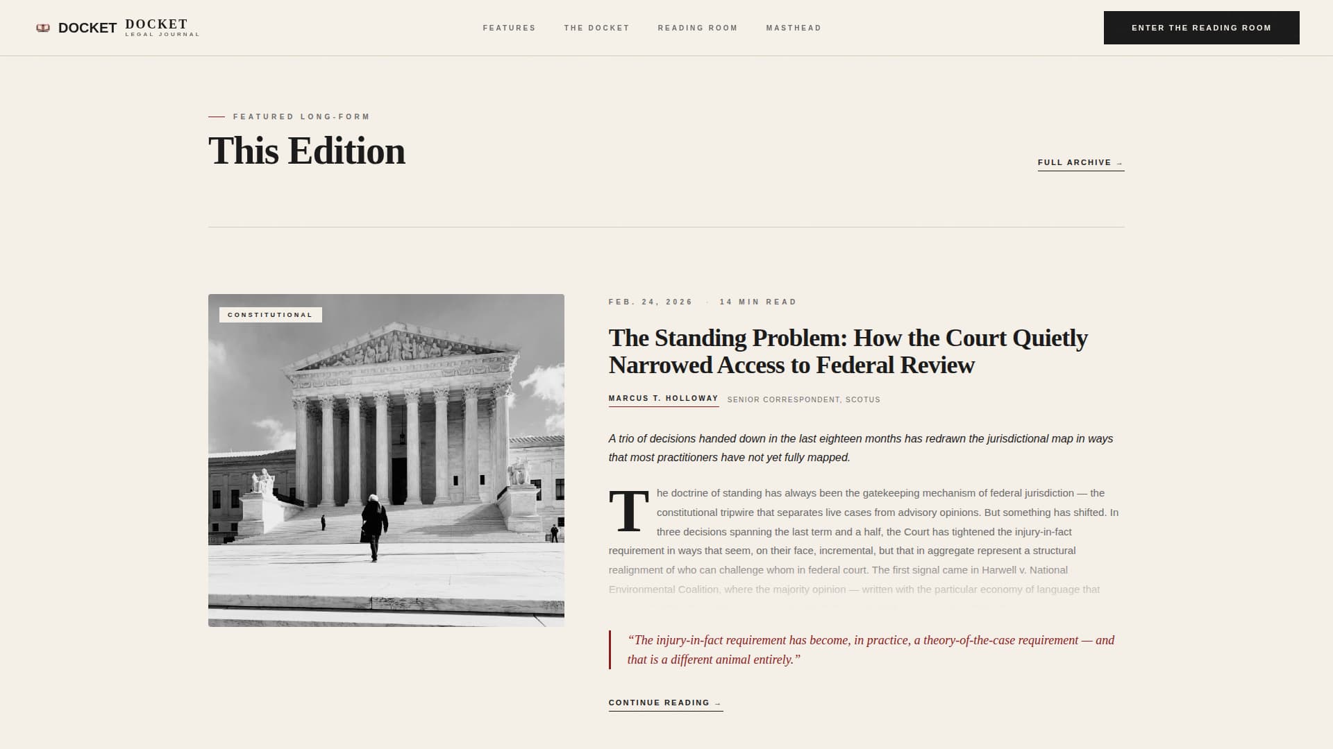 Docket - Authoritative Legal Landing Page Template