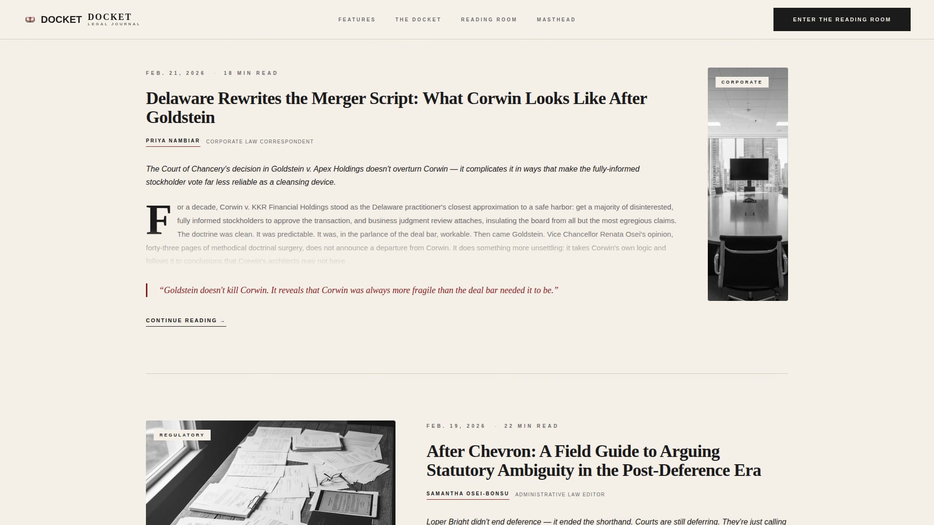 Docket - Authoritative Legal Landing Page Template