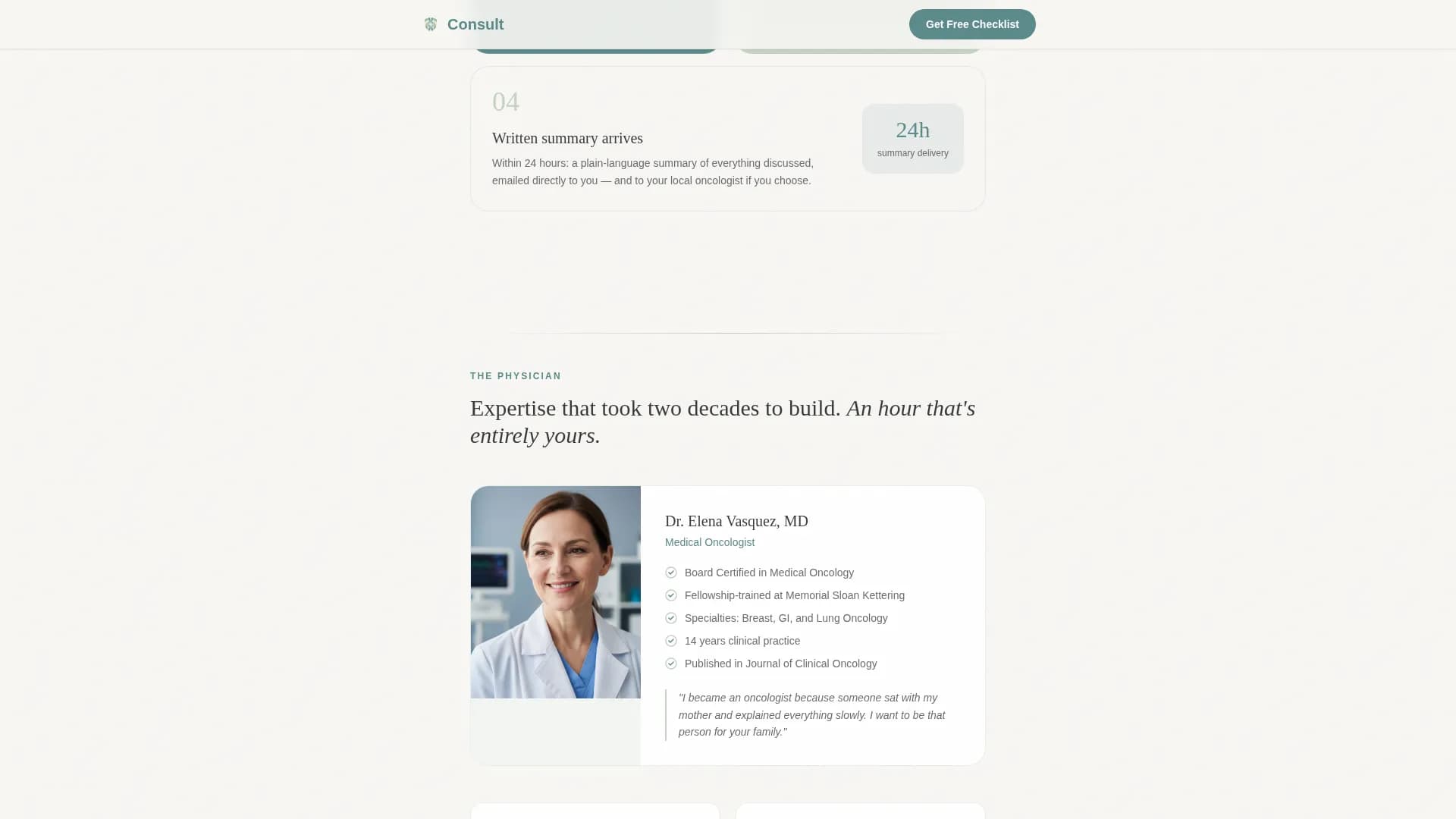 Oncologist Reviews Website Template