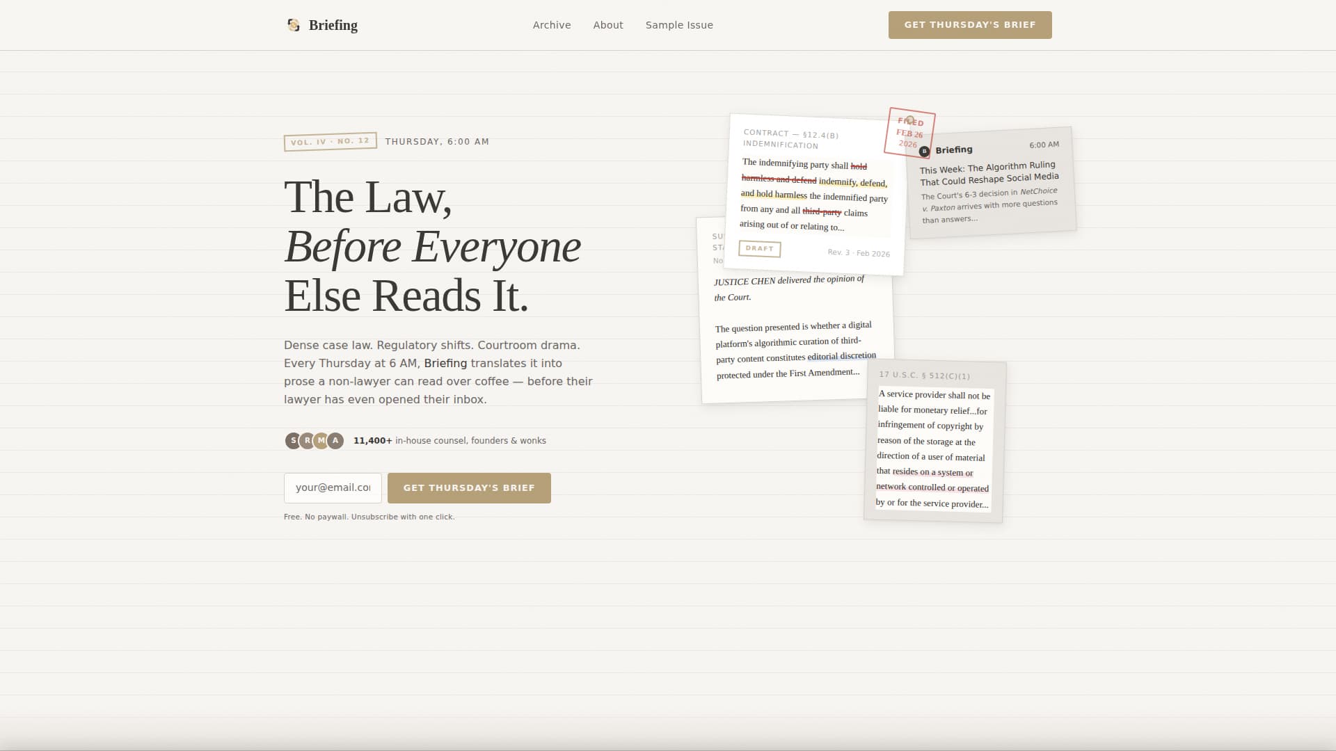 Briefing - Authoritative Legal Landing Page Template