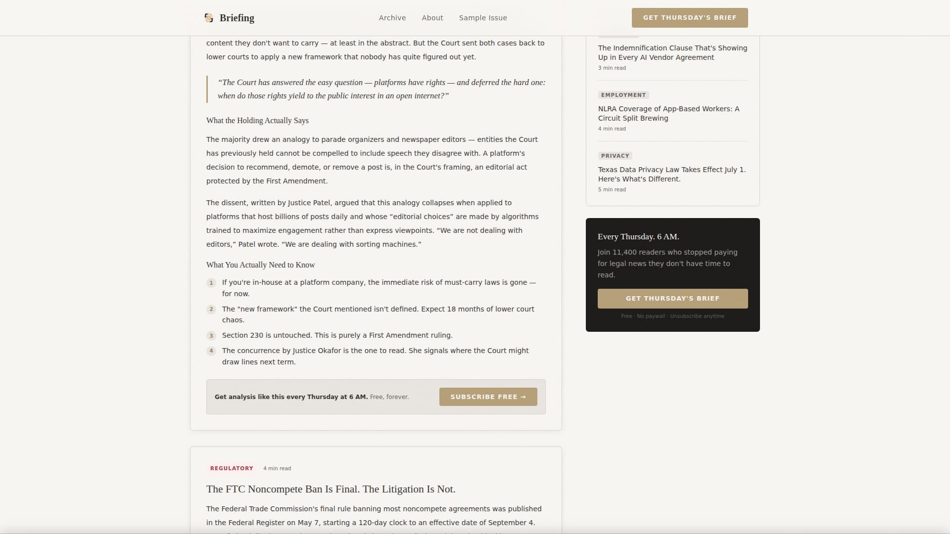 Briefing - Authoritative Legal Landing Page Template