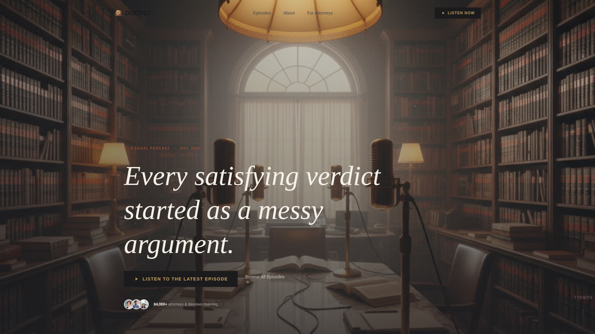 Docket - Compelling Legalpodcast Landing Page Template