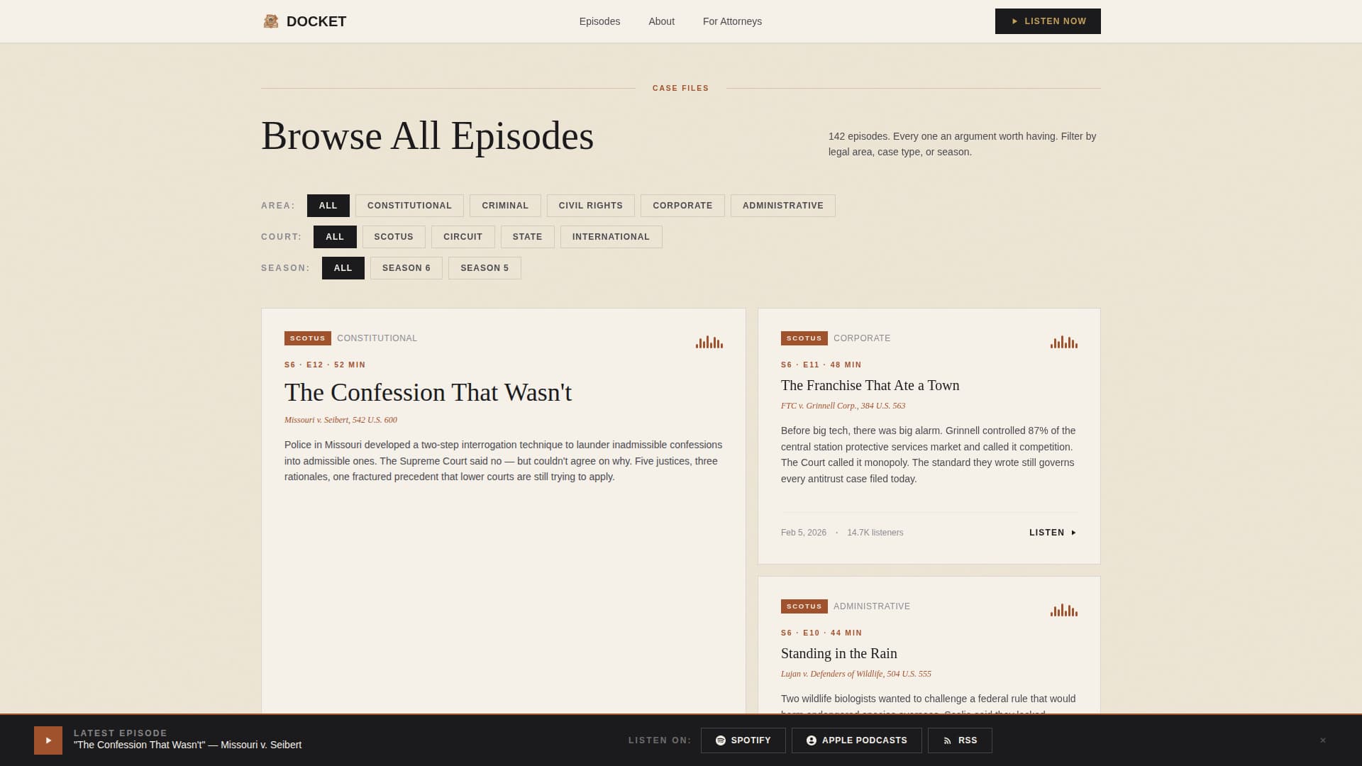 Docket - Compelling Legalpodcast Landing Page Template