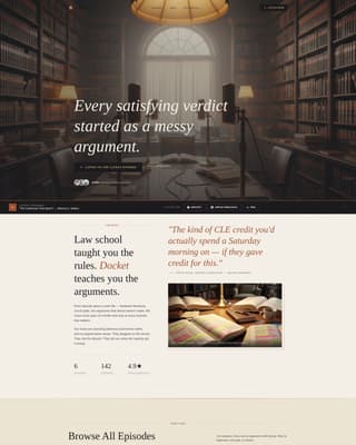 Docket - Compelling Legalpodcast Landing Page Template