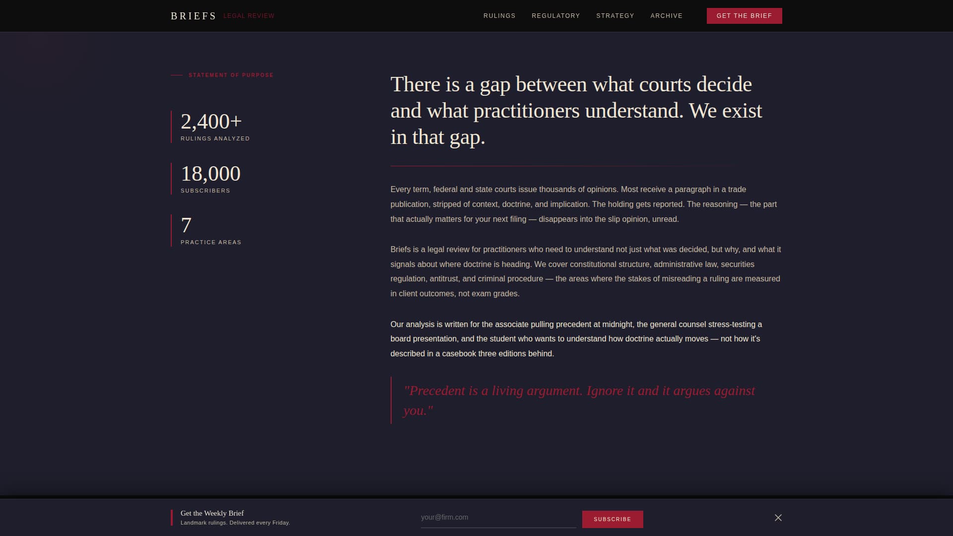 Briefs - Authoritative Legal Landing Page Template