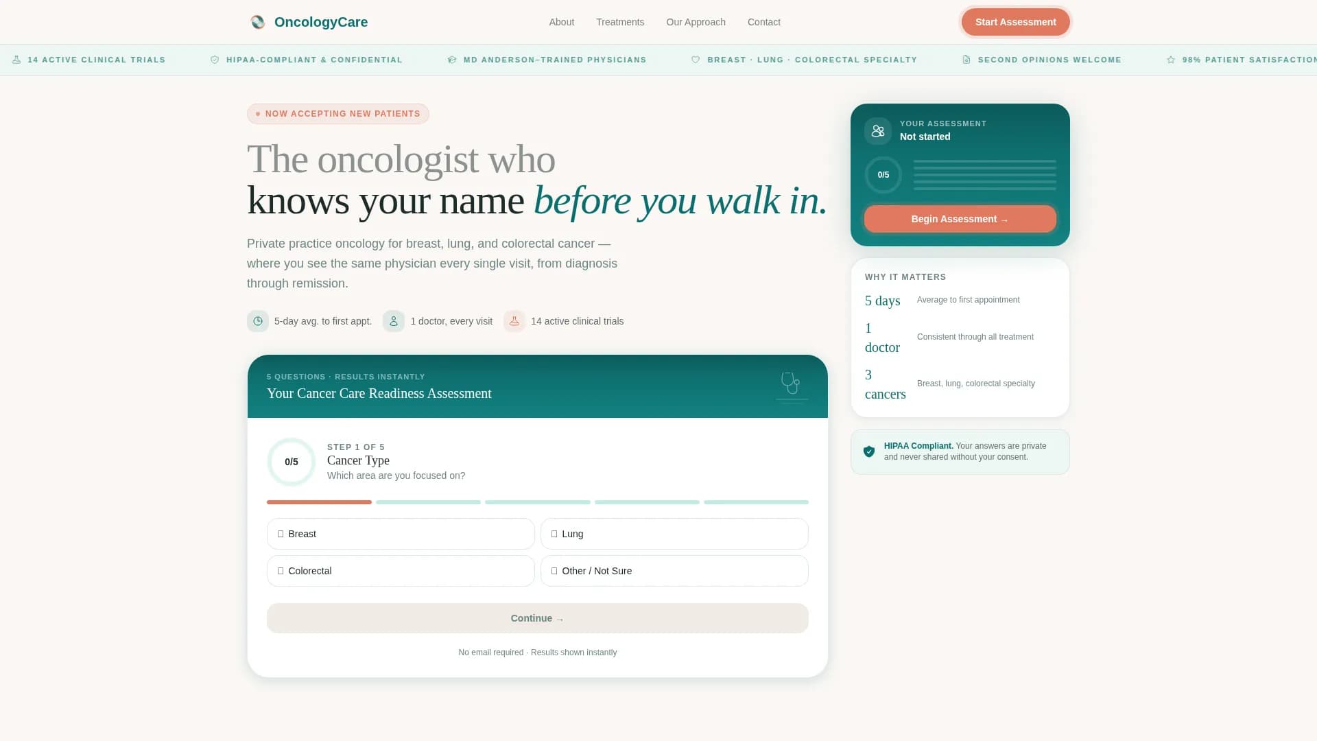 Oncology Medicine Professional Website Template