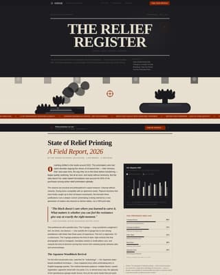 Gouge - Compelling Printmaking Landing Page Template