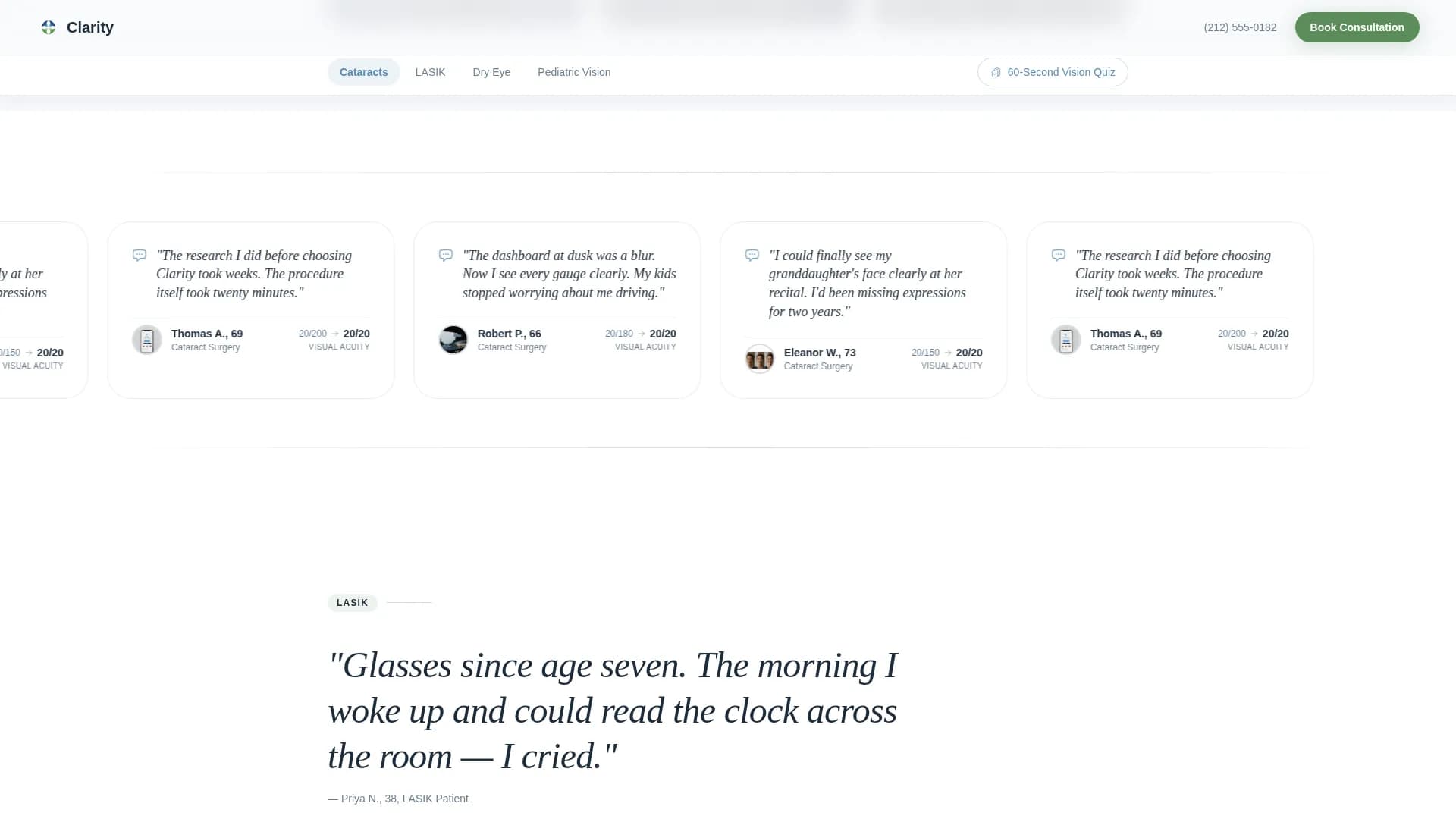 Eye Care & Optometry Specialist Booking Website Template