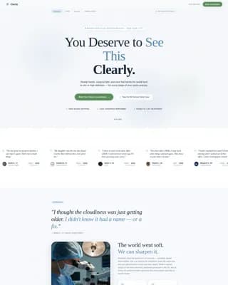 Eye Care & Optometry Specialist Booking Website Template