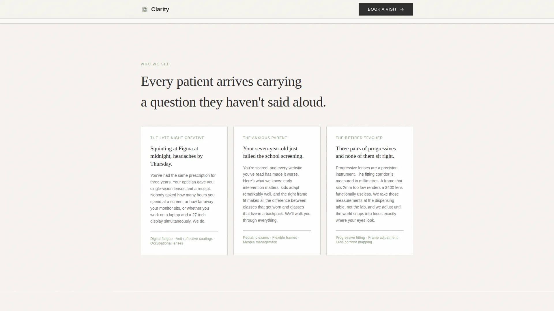 Eye Care & Optometry Advanced Booking Website Template