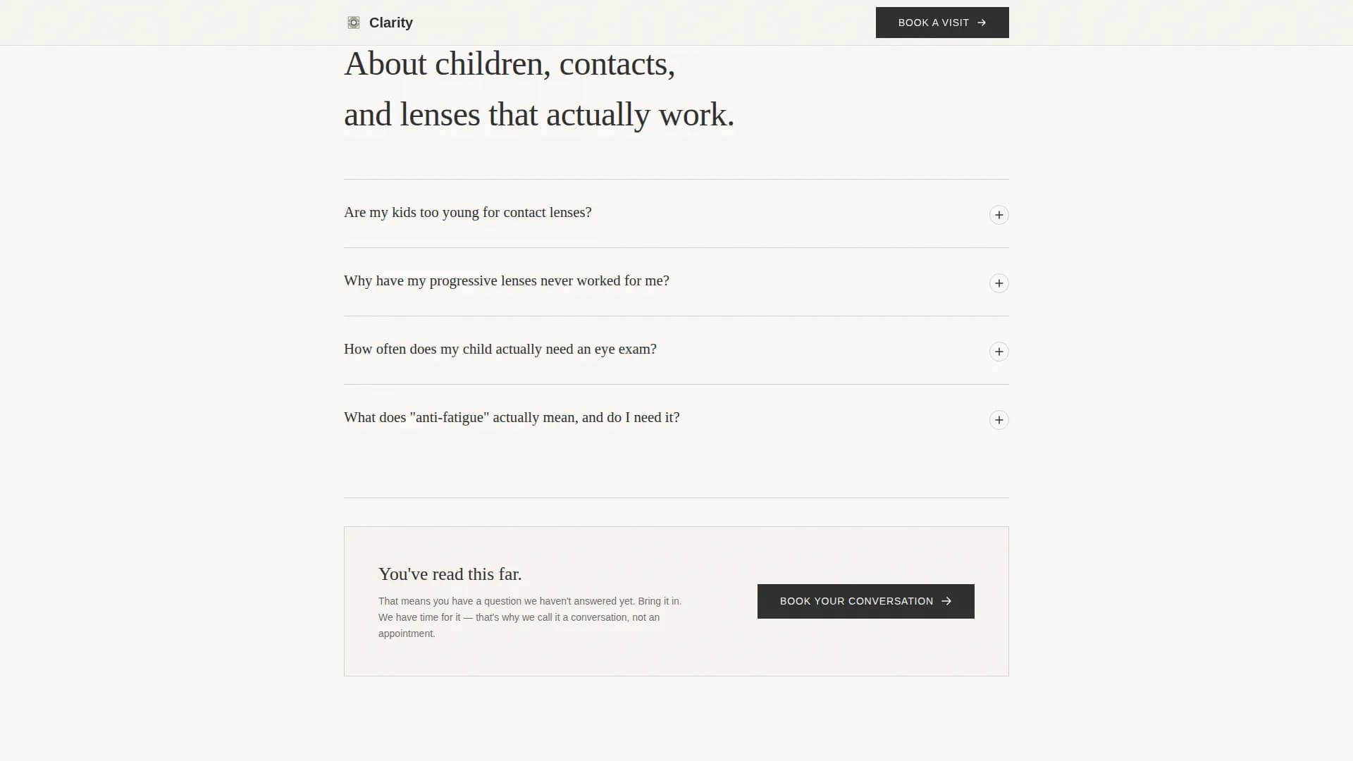 Eye Care & Optometry Advanced Booking Website Template