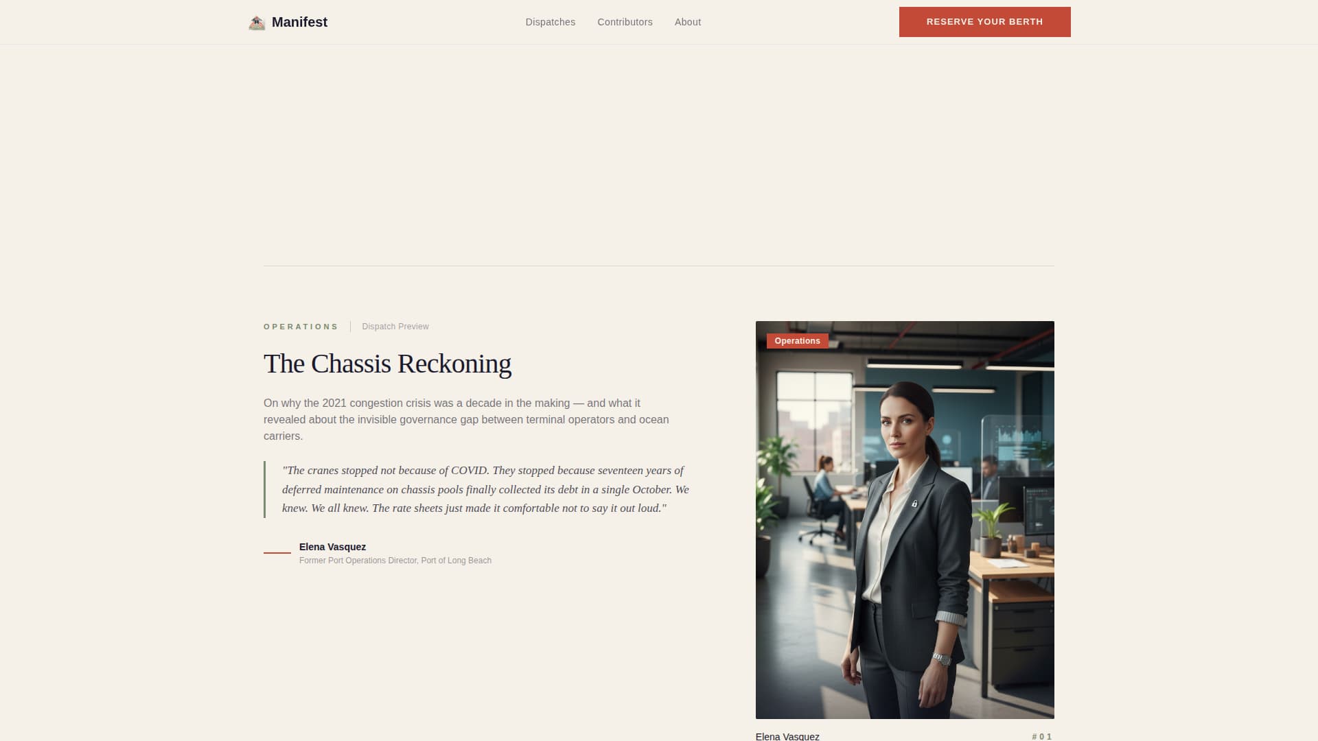 Manifest - Compelling Logistics Landing Page Template