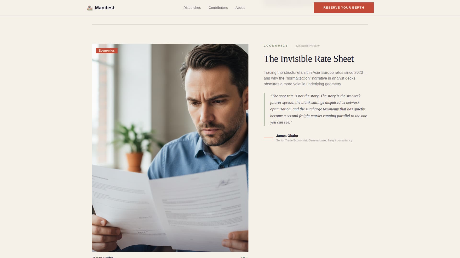 Manifest - Compelling Logistics Landing Page Template