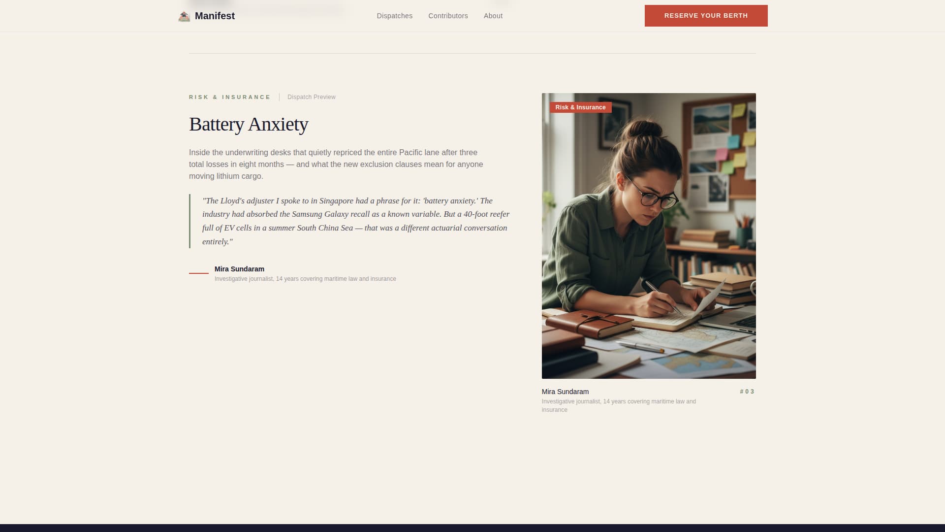 Manifest - Compelling Logistics Landing Page Template
