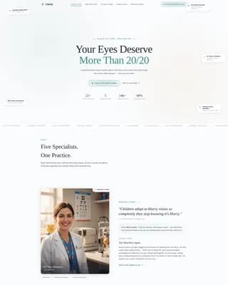 Eye Care & Optometry Booking Website Template