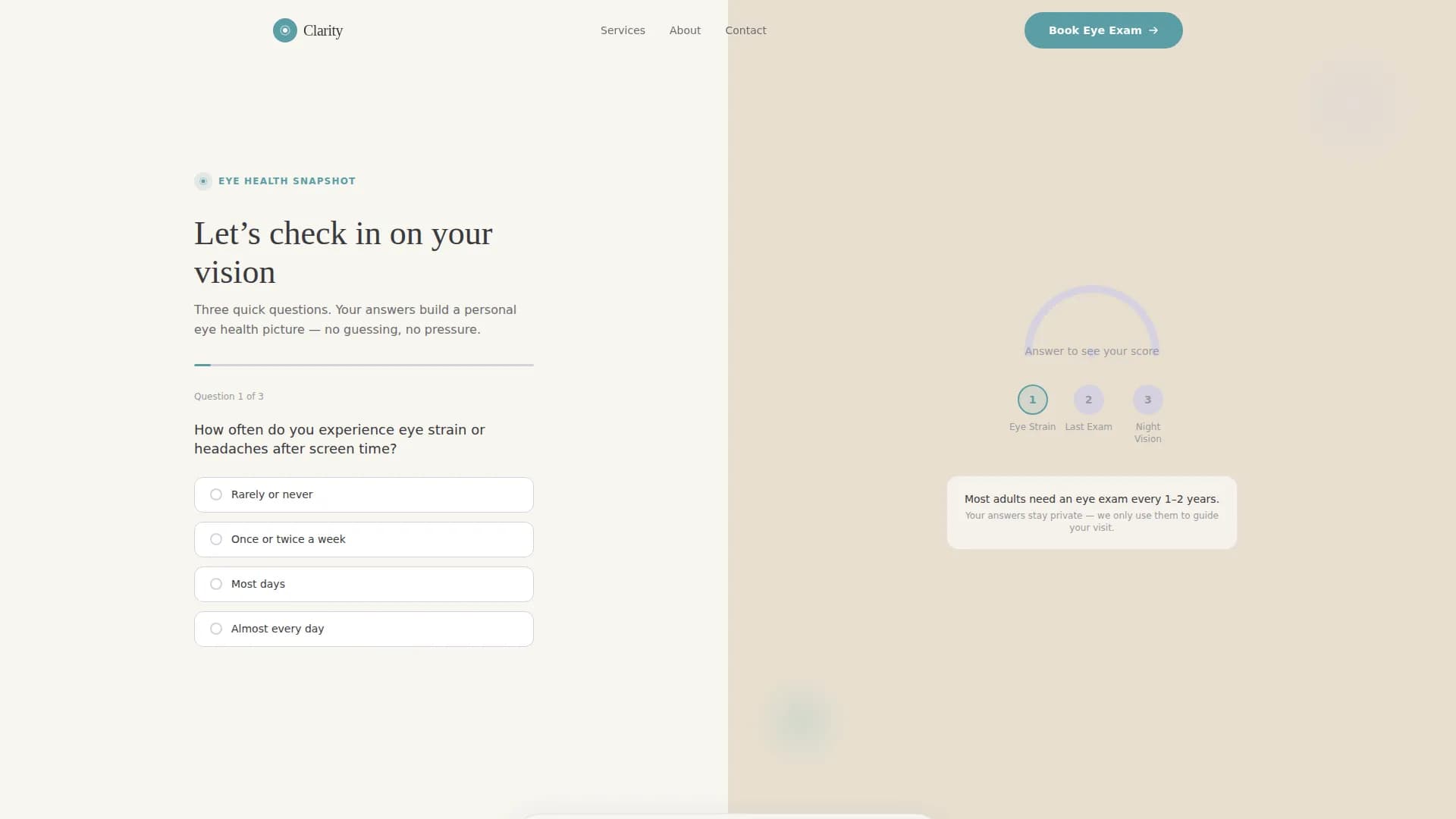 Optometrist Specialist Booking Website Template