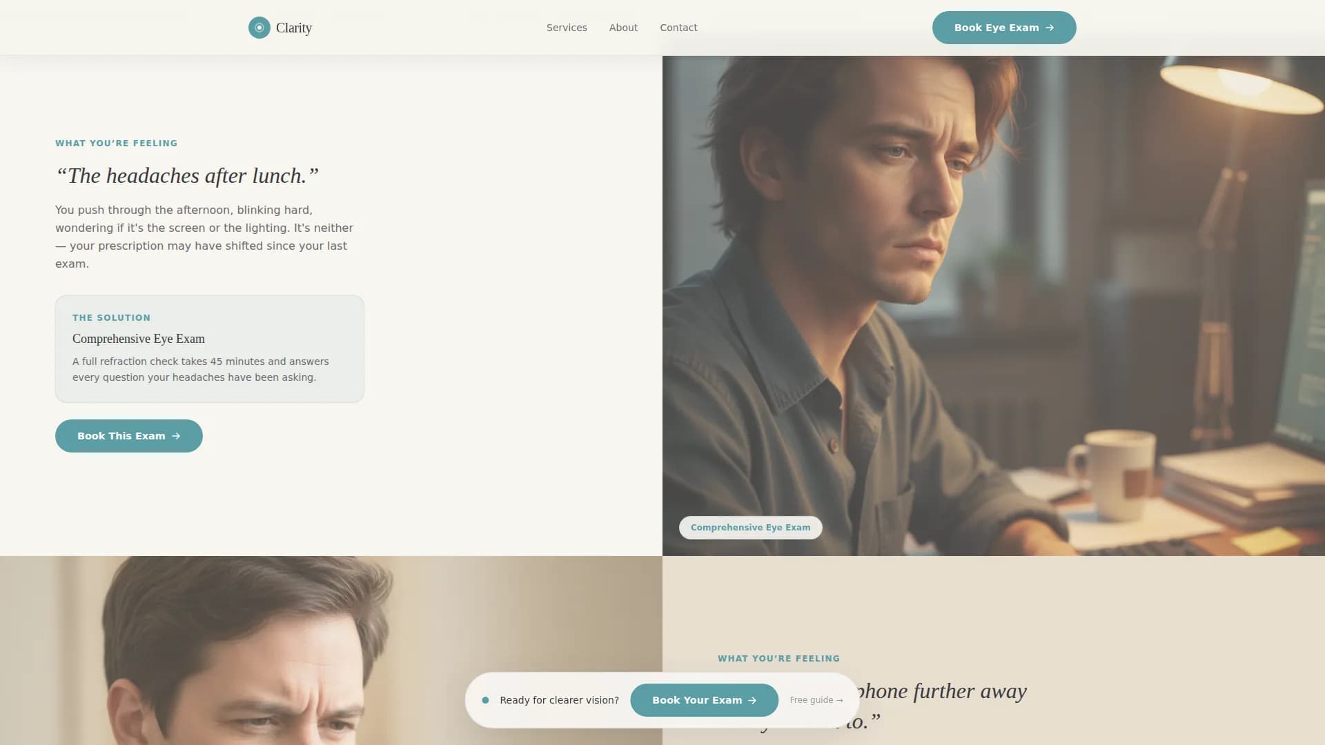 Optometrist Specialist Booking Website Template