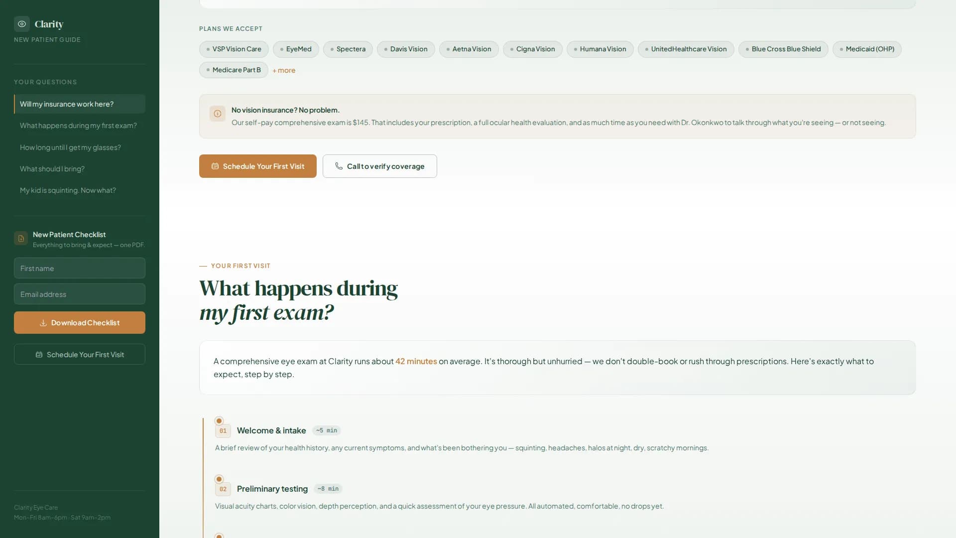 Optometrist FAQ Website Template