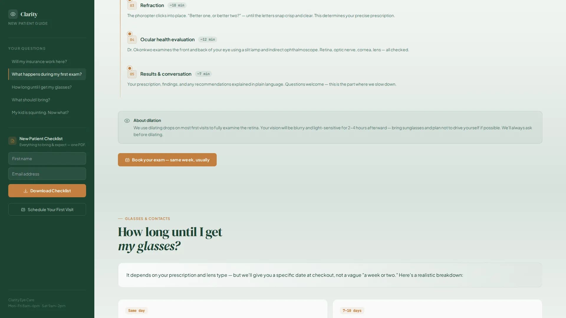 Optometrist FAQ Website Template