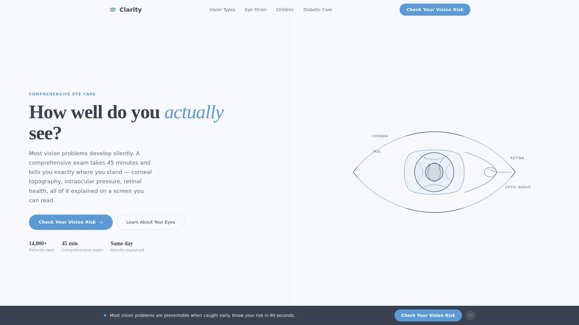Optometrist Booking Website Template