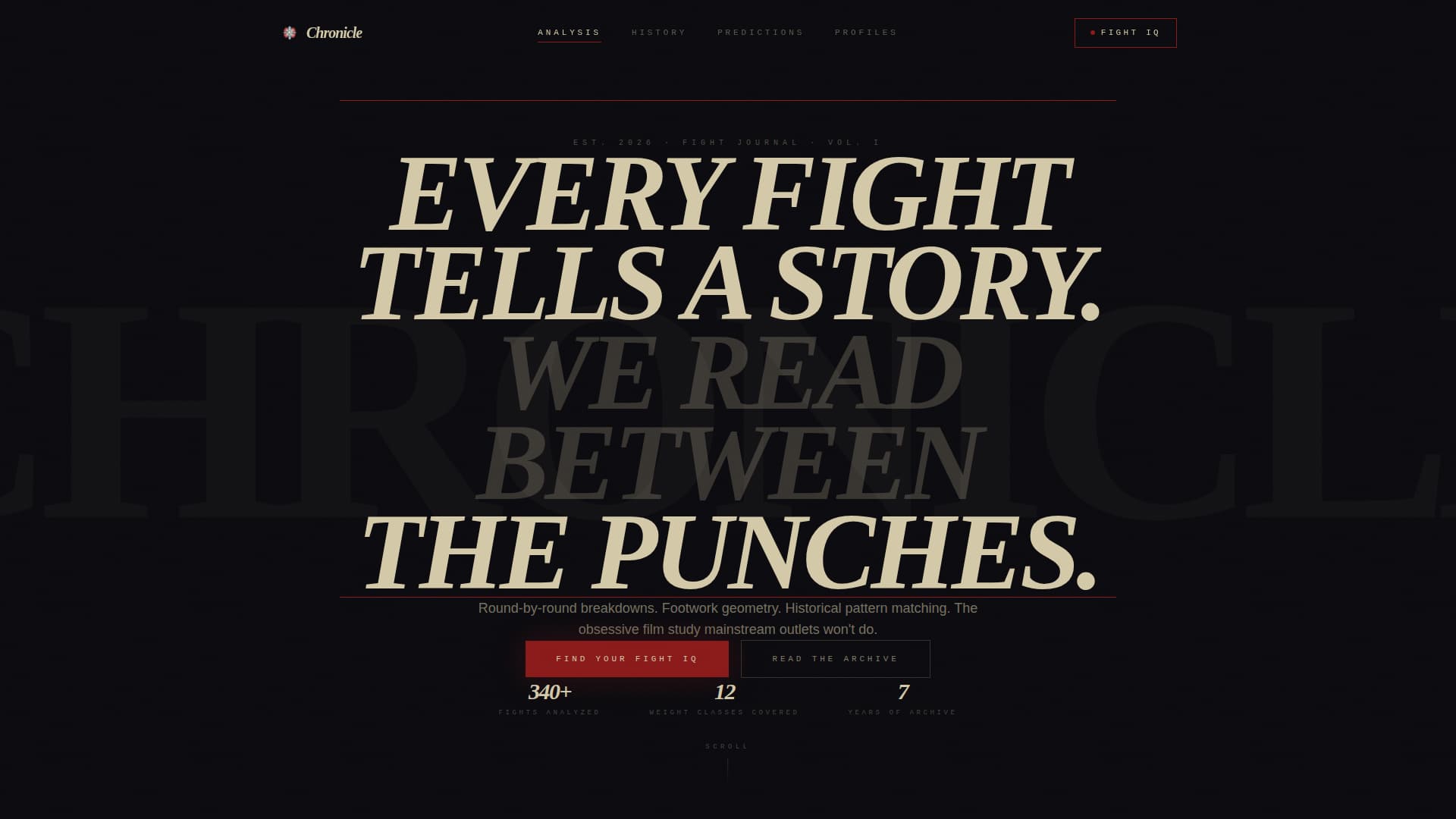 Chronicle - Authoritative MMA Landing Page Template