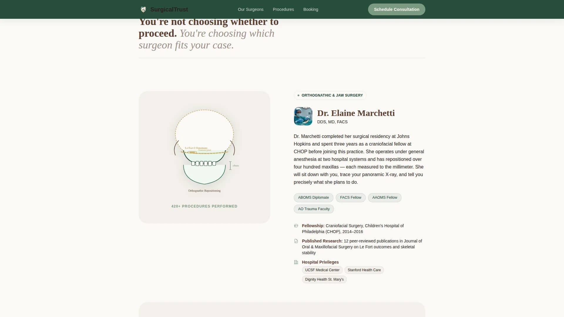Surgicaltrust - Authoritative Oral Surgeon Landing Page Template