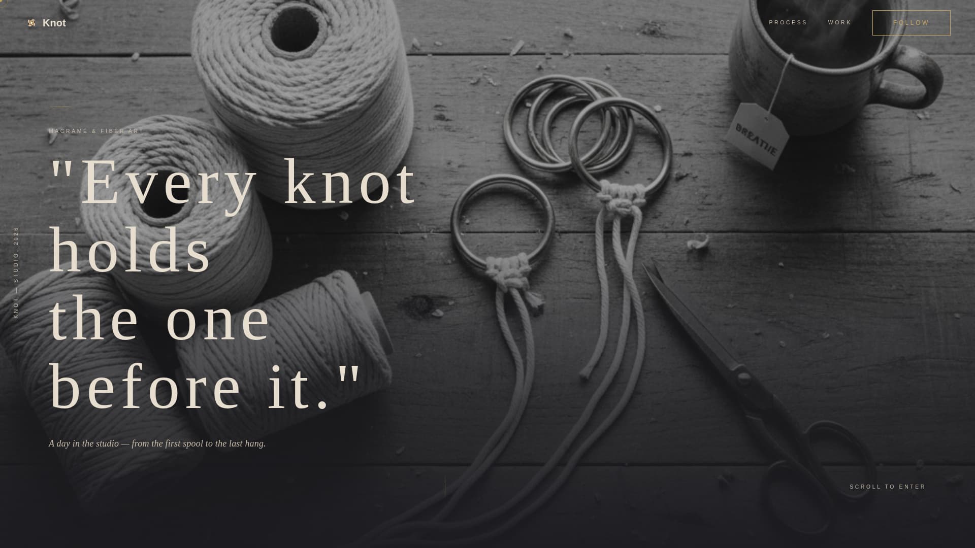 Knot - Cinematic Fiberart Landing Page Template
